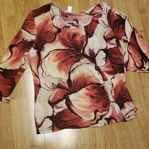 CJ Banks floral tee sz X